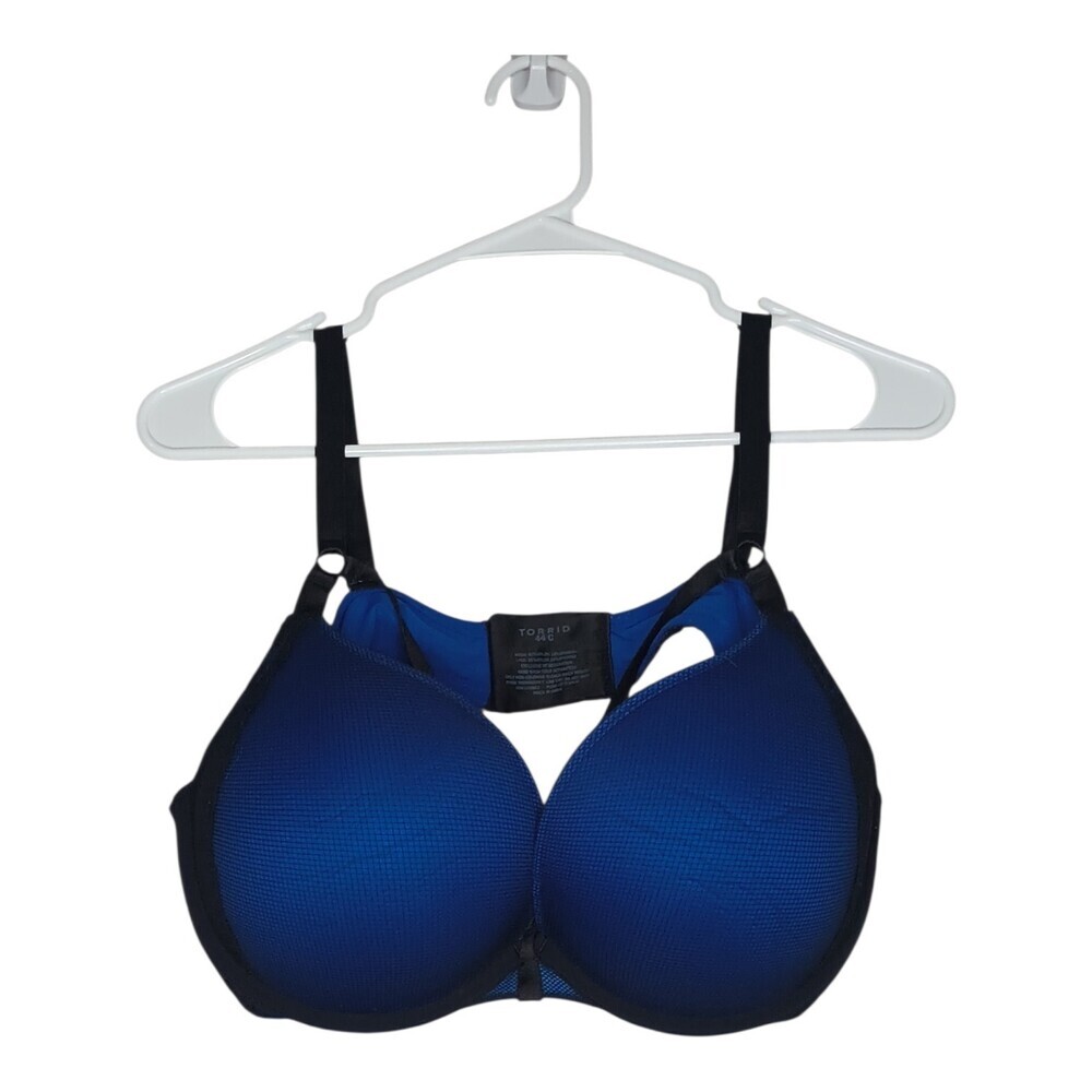 Torrid Women Bra 44C Blue Padded T Shirt Underwired Lace Strap